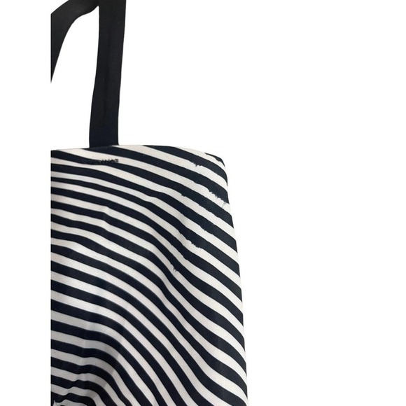 Spanx Swimsuit Womens 12 Black and White Striped One Piece Shaping Tutu Trim - Picture 4 of 9